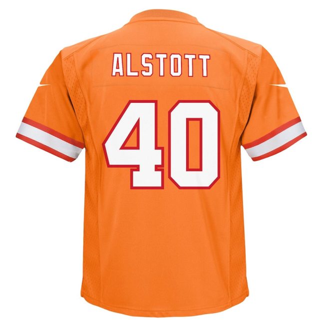 Mike Alstott 40 Tampa Bay Buccaneers Retired YOUTH Game Jersey - Orange - Image 3