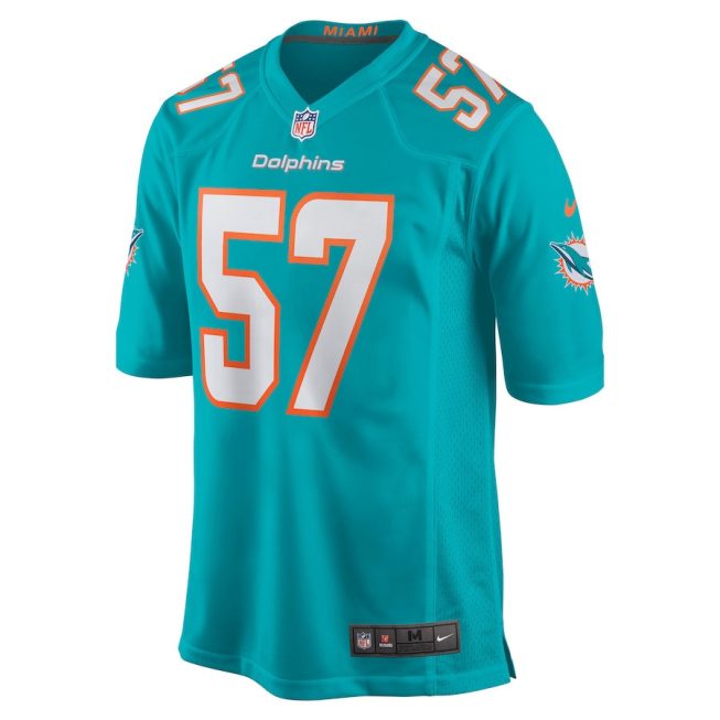 Brennan Scarlett 57 Miami Dolphins Men Game Jersey - Aqua - Image 2