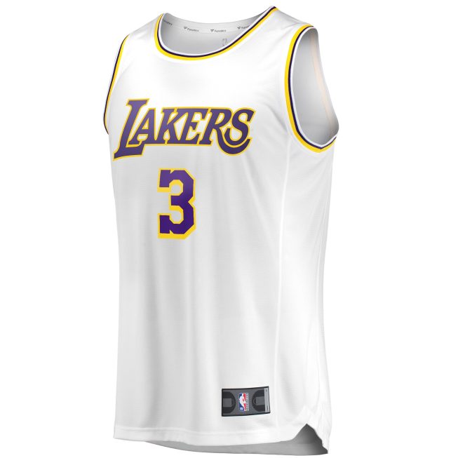 Anthony Davis Los Angeles Lakers Fanatics Fast Break Replica Player Jersey - White - Association Edition - Image 2