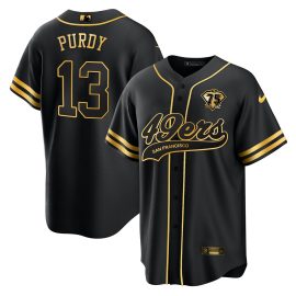 Brock Purdy 13 San Francisco 49ers Baseball Men Jersey - Black Gold