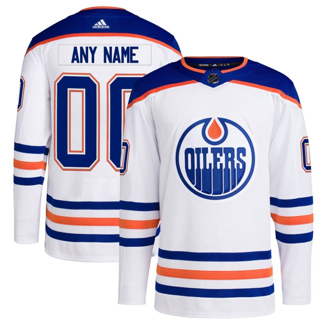 Edmonton Oilers Away Primegreen Authentic Custom Jersey - White