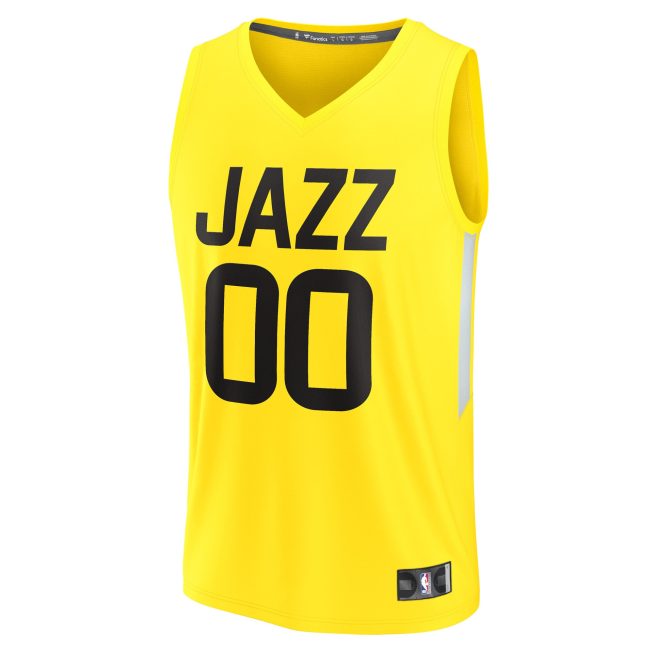 Utah Jazz Fanatics Youth Fast Break Replica Custom Jersey - Icon Edition - Yellow - Image 2