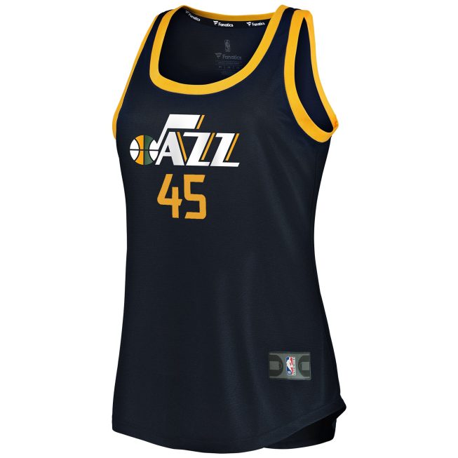 Donovan Mitchell Utah Jazz Fanatics Women's Fast Break Team Tank Jersey - Icon Edition - Navy - Image 2