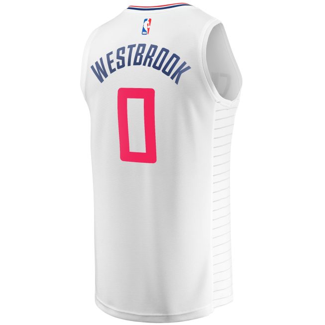 Russell Westbrook LA Clippers Fanatics Youth Fast Break Player Jersey - Association Edition - White - Image 3