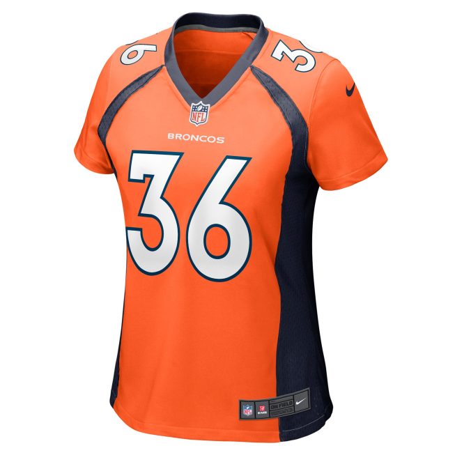 Tyler Badie Denver Broncos Women's Team Game Jersey - Orange - Image 2