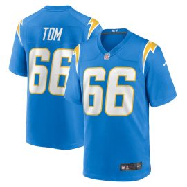 Cameron Tom 66 Los Angeles Chargers Game Men Jersey - Powder Blue