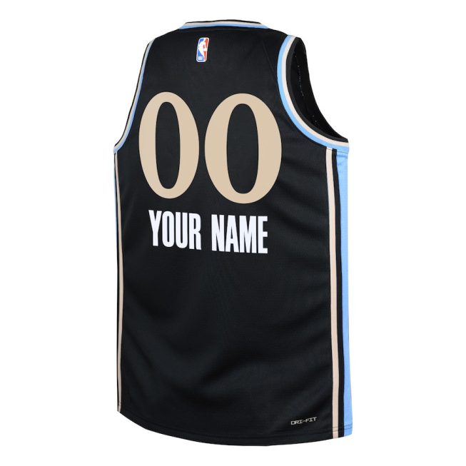 Atlanta Hawks 2023/24 City Edition Swingman Custom YOUTH Jersey - Black - Image 3