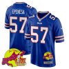 A.J. Epenesa 57 Buffalo Bills Super Bowl LIX New Orleans Patch Game Men Jersey - Royal