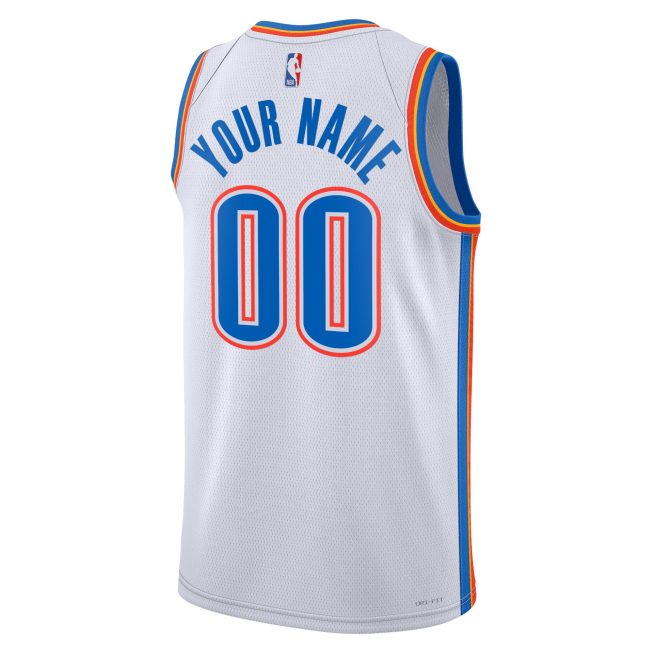 Oklahoma City Thunder Unisex Swingman Custom Jersey White - Association Edition - Image 3