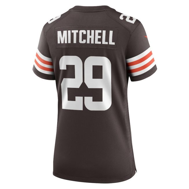 Cameron Mitchell 29 Cleveland Browns Women Team Game Jersey - Brown - Image 3