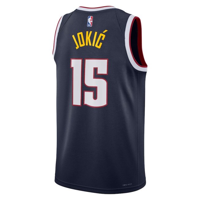 Nikola Jokić 15 Denver Nuggets Unisex Swingman Jersey - Icon Edition - Navy - Image 3