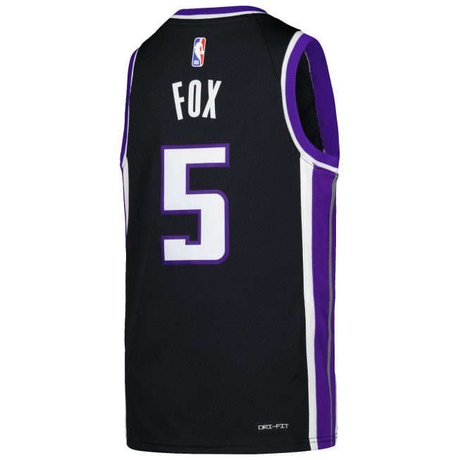 De'Aaron Fox Sacramento Kings Youth Swingman Jersey - Icon Edition - Purple - Image 3