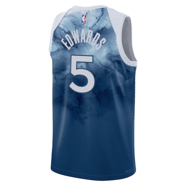 Anthony Edwards 5 Minnesota Timberwolves 2023/24 City Edition Swingman Jersey - Blue - Image 3