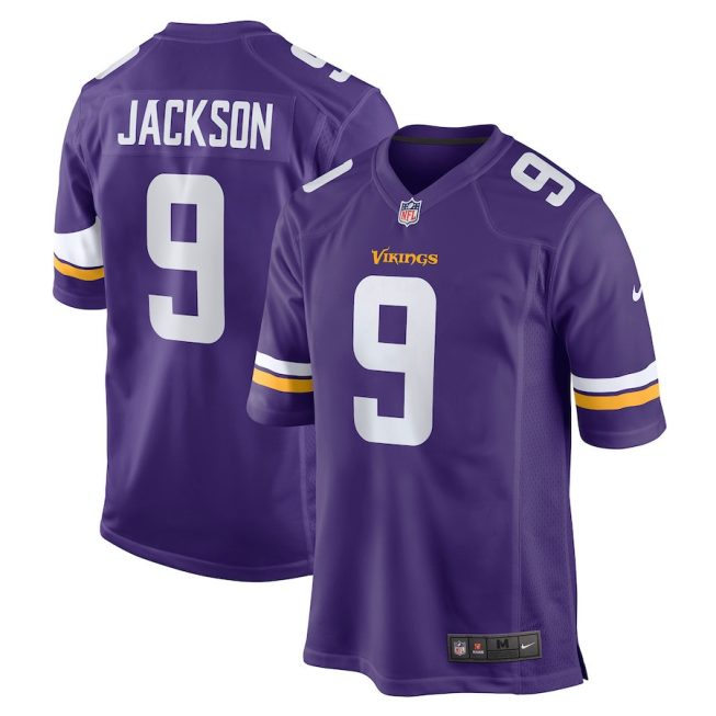 Trishton Jackson 9 Minnesota Vikings Men Game Jersey - Purple
