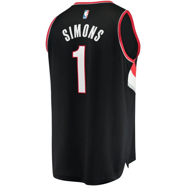 Anfernee Simons Portland Trail Blazers Fanatics Fast Break Replica Jersey - Icon Edition - Black - Image 3