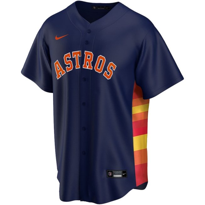 Houston Astros Alternate Custom Men Jersey - Navy - Image 2