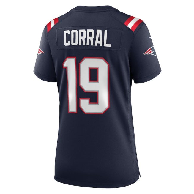 Matt Corral 19 New England Patriots Women Team Game Jersey - Navy - Image 3