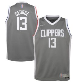Paul George LA Clippers Youth 2020/21 Swingman Player Jersey Gray - Earned Edition