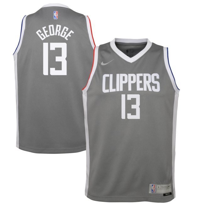 Paul George LA Clippers Youth 2020/21 Swingman Player Jersey Gray - Earned Edition