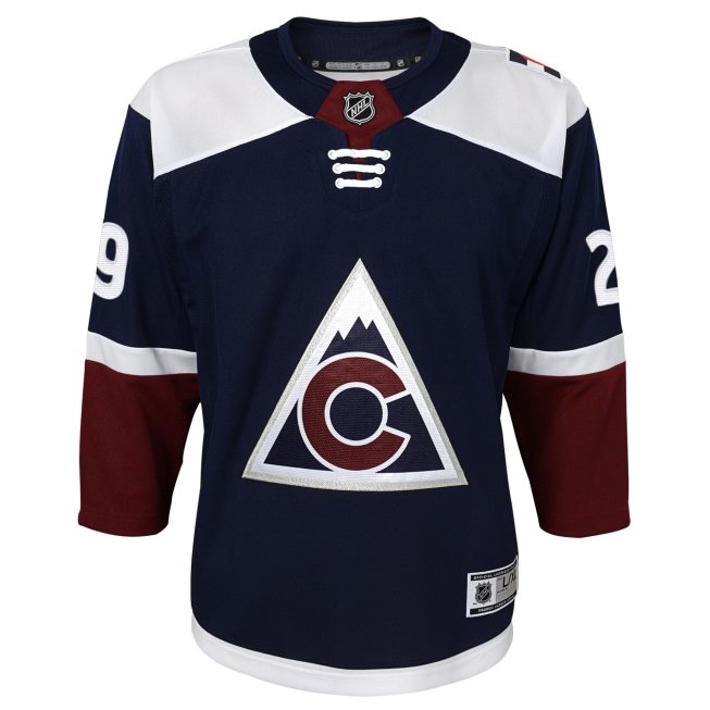 Nathan MacKinnon Colorado Avalanche Youth Alternate Premier Player Jersey - Navy - Image 2