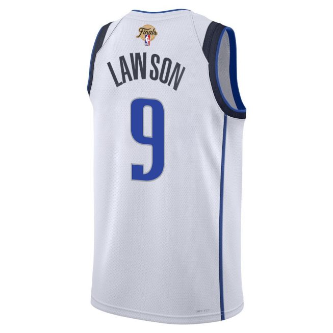 A.J. Lawson 9 Dallas Mavericks 2024 FINALS PATCH Swingman Jersey - Association Edition - White - Image 3