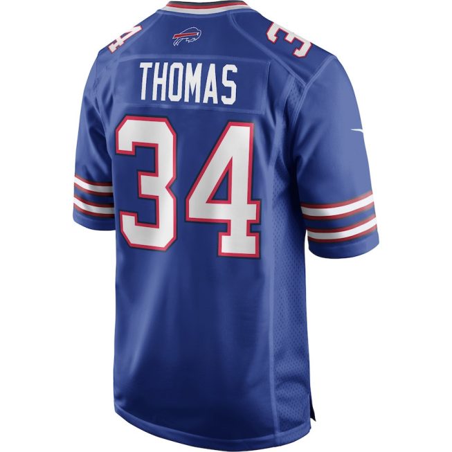 Thurman Thomas 34 Buffalo Bills Men Game Retired Jersey - Royal - Image 3