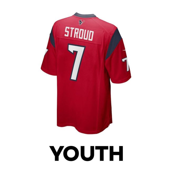C.J. Stroud 7 Houston Texans The Chosen One Game YOUTH Jersey - Red - Image 3