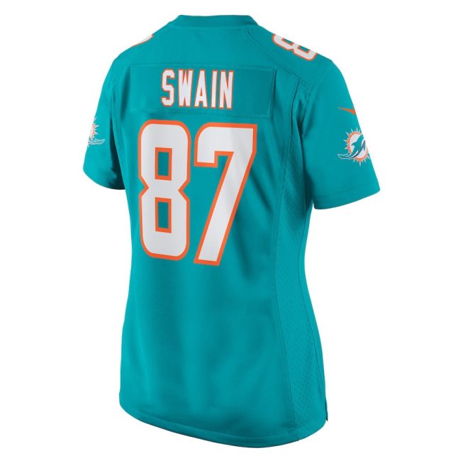 Freddie Swain 87 Miami Dolphins Women Game Jersey - Aqua - Image 3