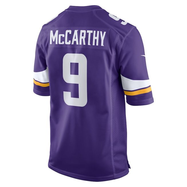 J.J. McCarthy 9 Minnesota Vikings 2024 Draft First Round Pick Player Game Jersey - Purple - Image 3
