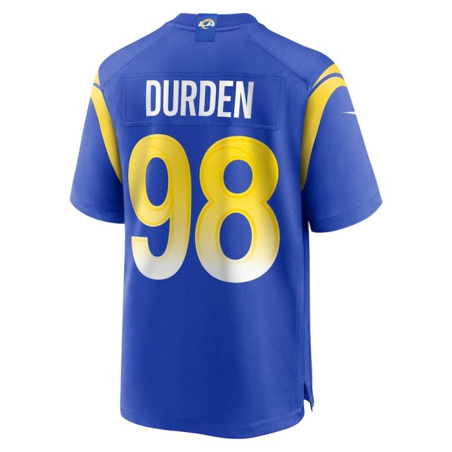 Cory Durden 98 Los Angeles Rams Men Game Jersey - Royal - Image 3