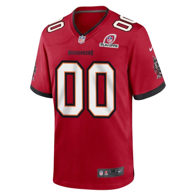 Tampa Bay Buccaneers 2023 Playoffs Patch Game Men Custom Jersey - Red - Image 2