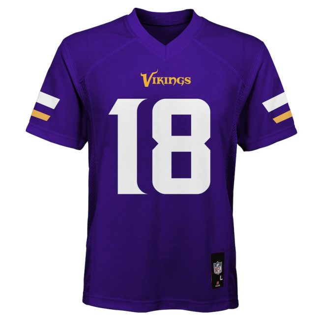 Justin Jefferson 18 Minnesota Vikings YOUTH Game Jersey - Purple - Image 2
