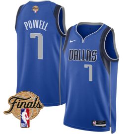 Dwight Powell 7 Dallas Mavericks 2024 FINALS PATCH Swingman Jersey - Icon Edition - Blue