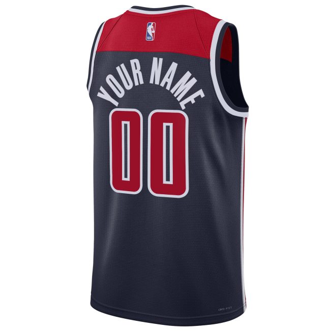 Washington Wizards Jordan Brand Unisex 2022/23 Swingman Custom Jersey - Statement Edition - Navy - Image 3