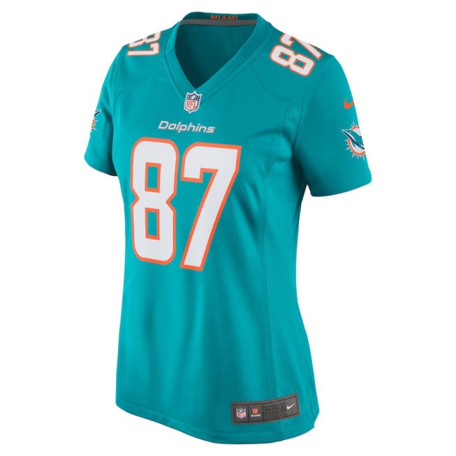 Freddie Swain 87 Miami Dolphins Women Game Jersey - Aqua - Image 2