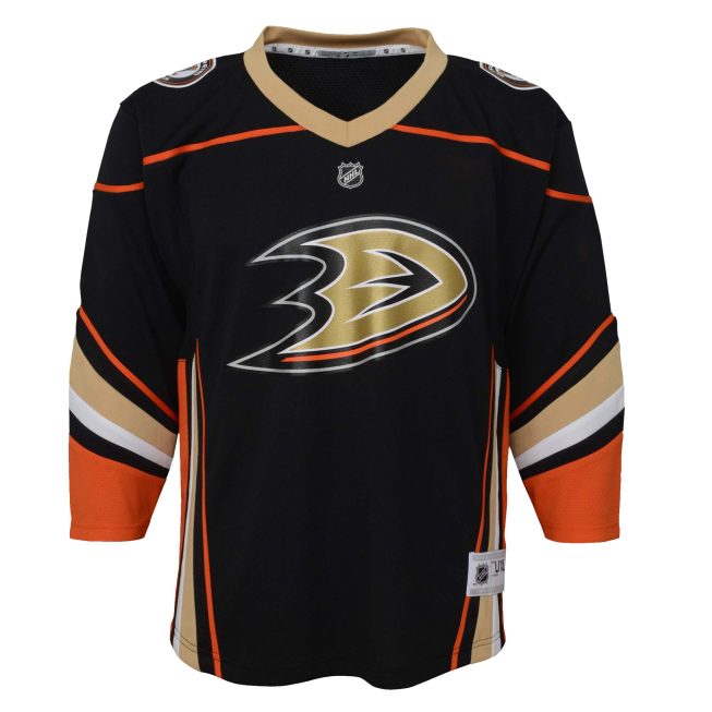 Anaheim Ducks Youth Home Replica Custom Jersey - Black - Image 2