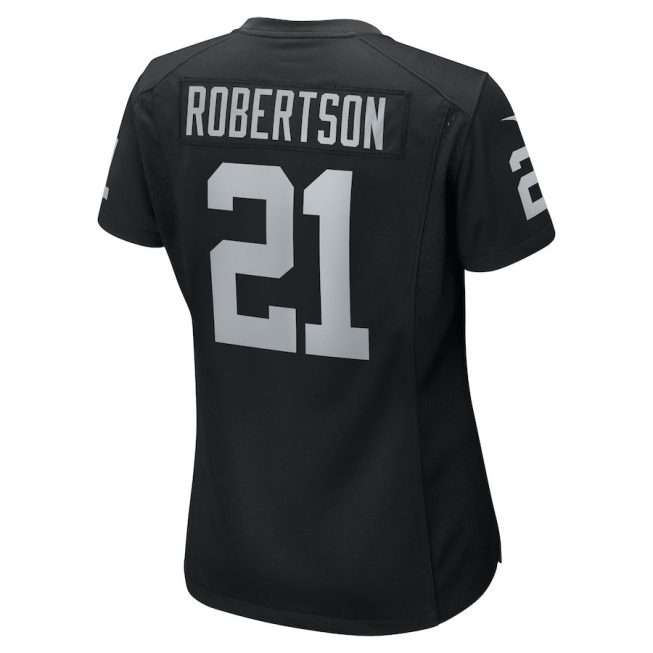 Amik Robertson 21 Las Vegas Raiders Women Team Game Jersey - Black - Image 3