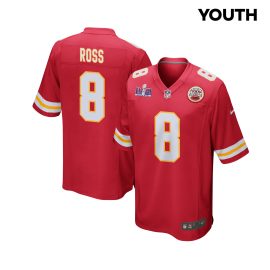Justyn Ross 8 Kansas City Chiefs Super Bowl LVIII Patch Game YOUTH Jersey - Red
