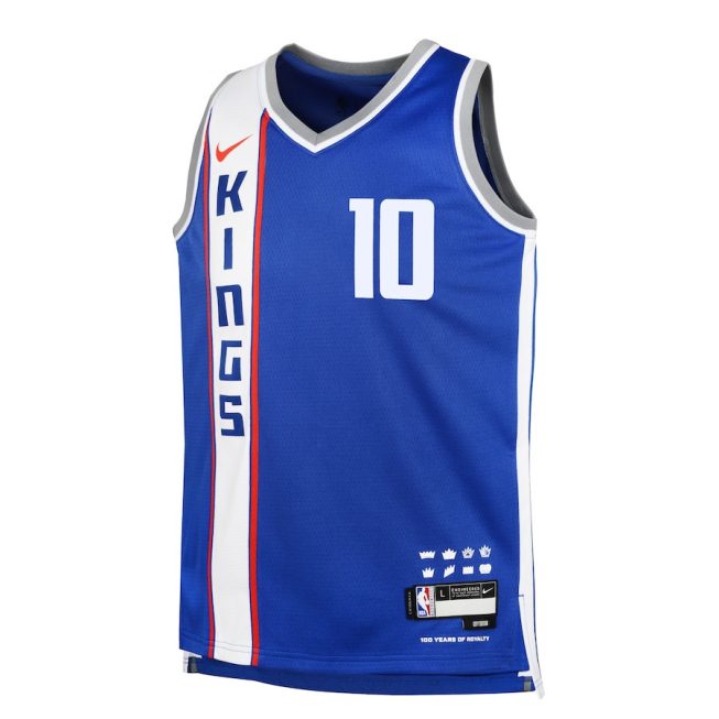 Domantas Sabonis 10 Sacramento Kings 2023/24 City Edition Swingman YOUTH Jersey - Blue - Image 2