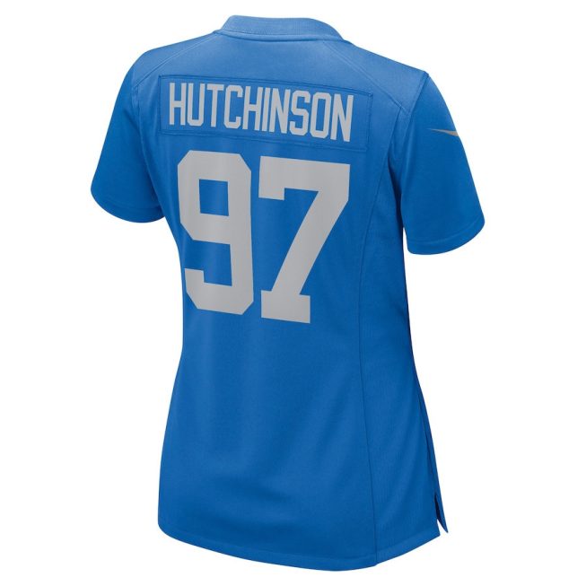 Aidan Hutchinson 97 Detroit Lions Women Player Jersey - Blue - Image 3