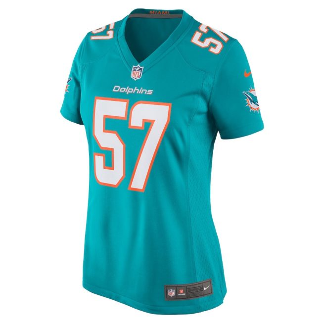 Brennan Scarlett 57 Miami Dolphins Women Game Jersey - Aqua - Image 2