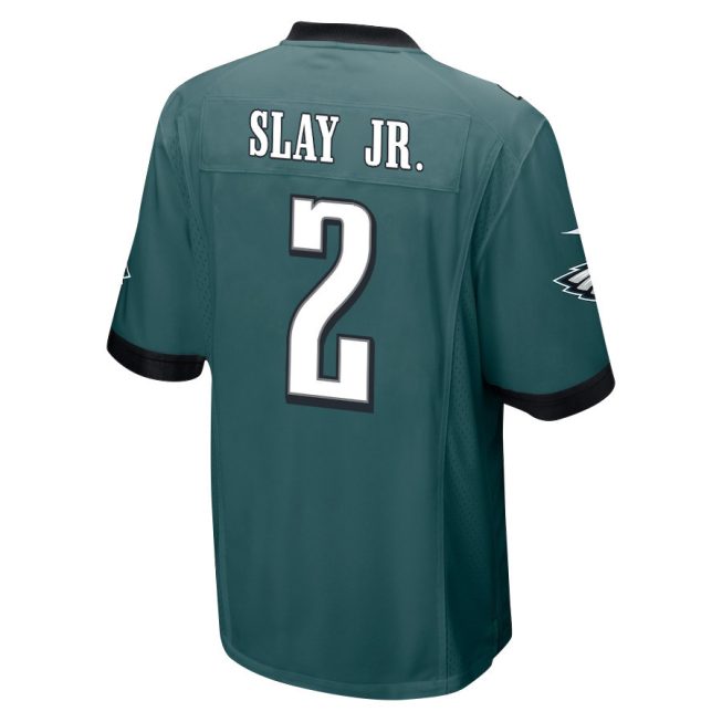 Darius Slay Jr. 2 Philadelphia Eagles Super Bowl LIX New Orleans Patch Game Men Jersey - Midnight Green - Image 2