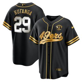 Talanoa Hufanga 29 San Francisco 49ers Baseball Men Jersey - Black Limited