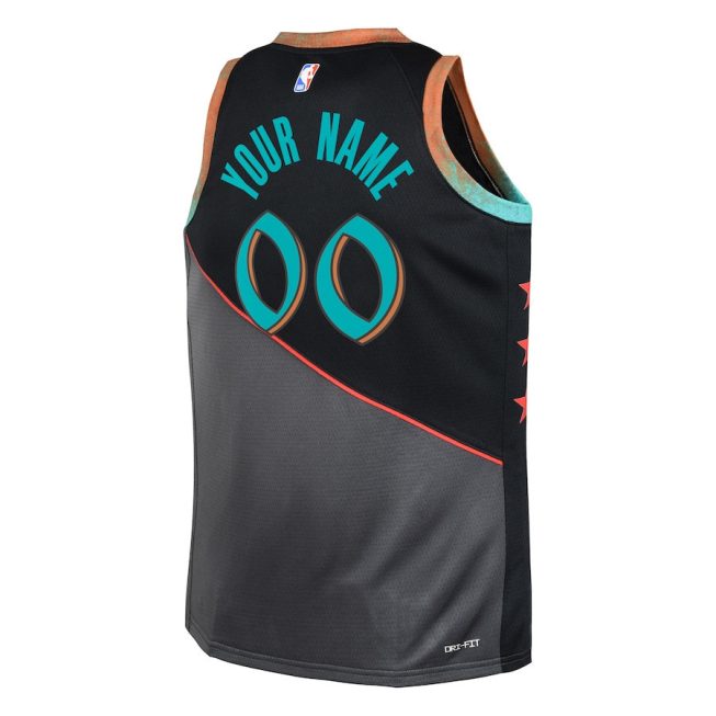 Washington Wizards 2023/24 City Edition Swingman Custom YOUTH Jersey - Black - Image 3