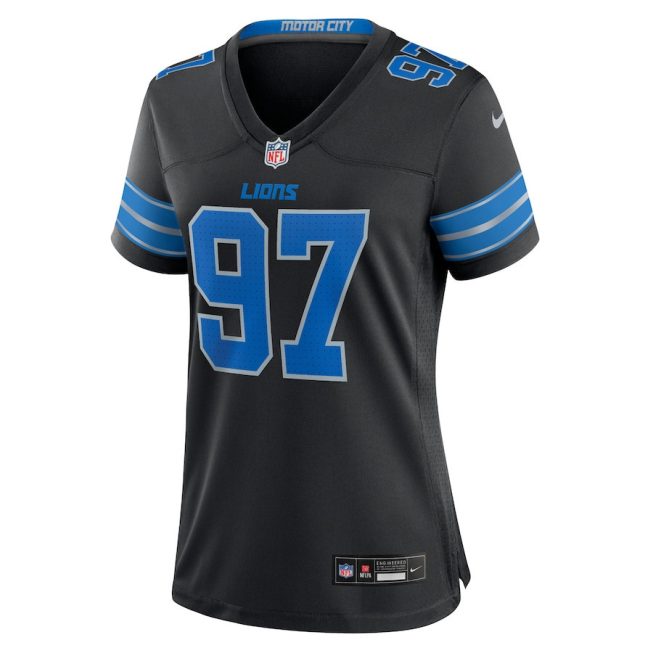 Aidan Hutchinson 97 Detroit Lions Women's Alternate Game Jersey - Black - Image 2