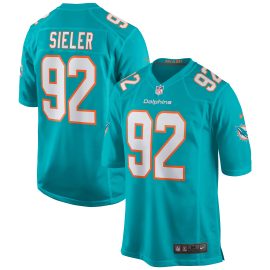 Zach Sieler Miami Dolphins Game Jersey - Aqua