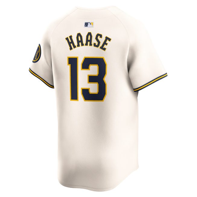 Eric Haase Milwaukee Brewers Home Limited Player Jersey - Cream - Image 3