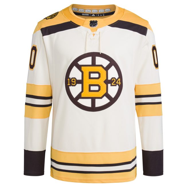 Boston Bruins 100th Anniversary Primegreen Authentic Custom Jersey - Cream - Image 2