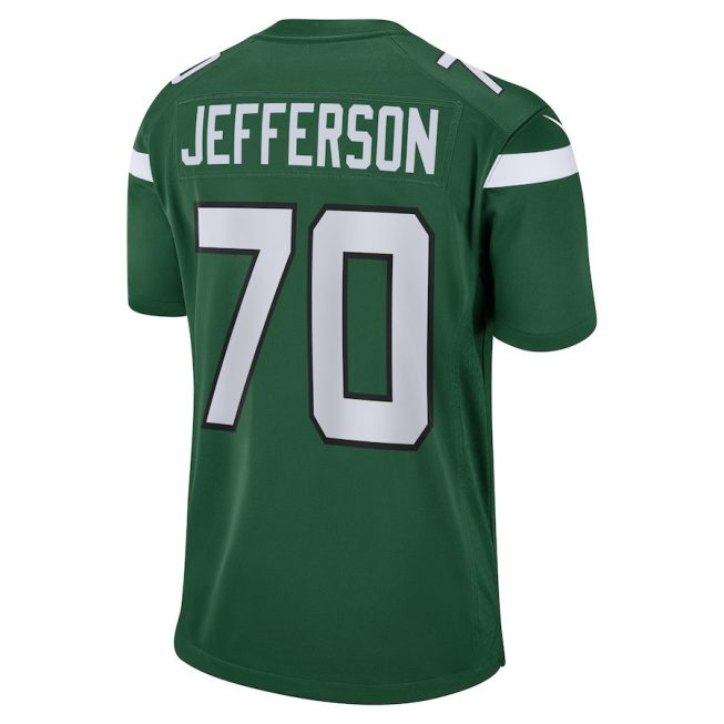 Quinton Jefferson 70 New York Jets Men Team Game Jersey - Gotham Green - Image 3