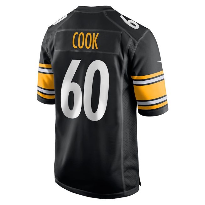 Dylan Cook 60 Pittsburgh Steelers Men Game Jersey - Black - Image 3
